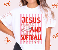 Load image into Gallery viewer, Jesus & Softball Adult Shirt