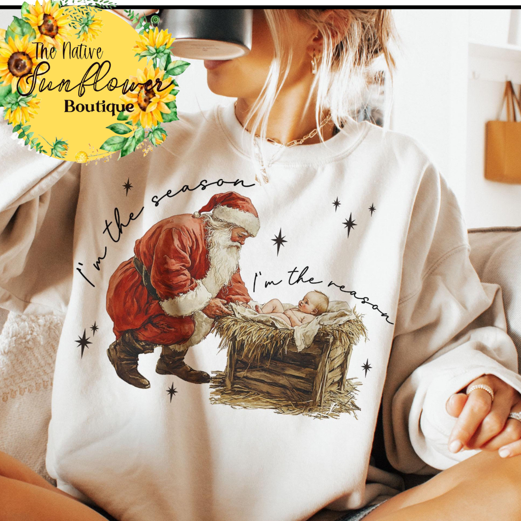 Reason For The Season Black Writing Shirt Adult