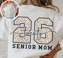 Load image into Gallery viewer, 2026 Senior Mom Faux Glitter Adult Shirt
