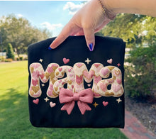 Load image into Gallery viewer, Hearts Mama Faux Embroidery Adult Shirt
