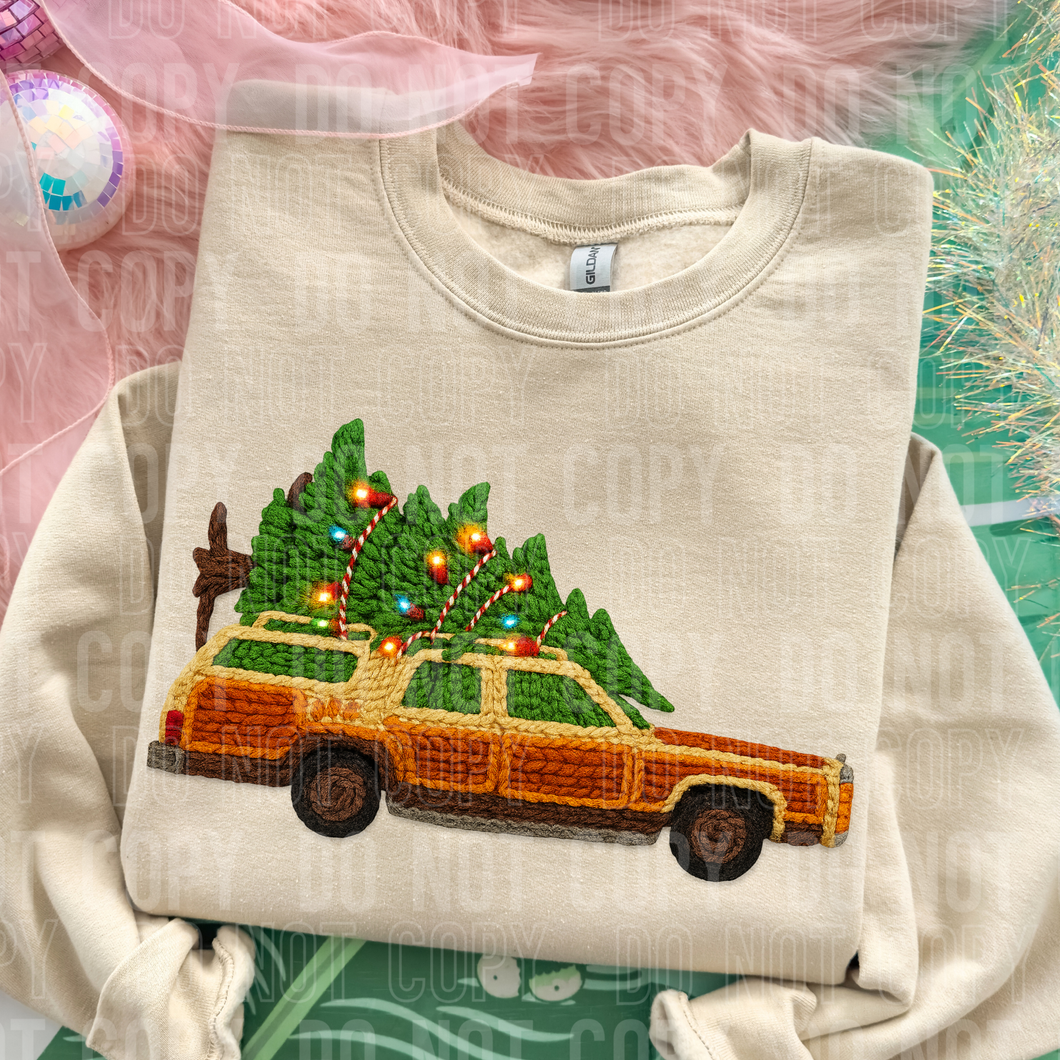 Vacation Car Faux Yarn Shirt Adult