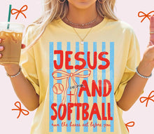 Load image into Gallery viewer, Jesus &amp; Softball Adult Shirt
