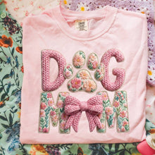 Load image into Gallery viewer, Dog Mom Floral w/ Bow  Adult Shirt
