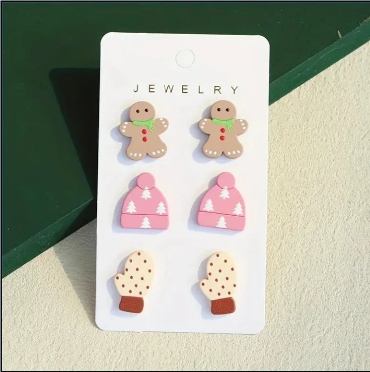 Cutesy Holiday 3 Piece Earring Set
