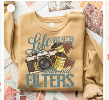 Load image into Gallery viewer, Life Was Better Without Filters Adult Shirt
