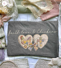 Load image into Gallery viewer, Faith Love And Chickens Adult Shirt
