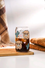 Load image into Gallery viewer, Highland Cow Desert Glass Cup
