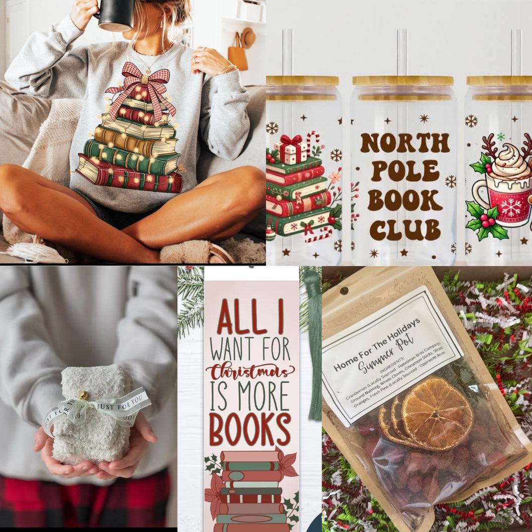 Cozy Book Bundle Set Crewneck Shirt, Cup, Simmer pot & More