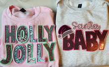 Load image into Gallery viewer, Holly Jolly Sequins Patch Crewneck Adult
