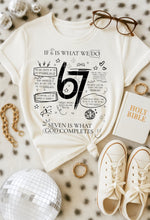 Load image into Gallery viewer, 6 7 Bible Black Writing Front Shirt Adult
