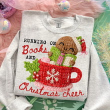 Load image into Gallery viewer, Books and Christmas Cheer Faux Yarn Shirt Adult
