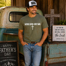 Load image into Gallery viewer, Faithful Father. Godly Man (white text) Adult Shirt
