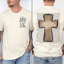 Load image into Gallery viewer, John 3:16 Mens Pocket/Front Back Adult Shirt
