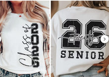 Load image into Gallery viewer, Class of 2026 Senior Black Text  Adult Shirt
