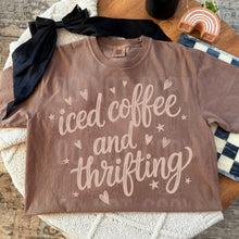Load image into Gallery viewer, Iced Coffee and Thrifting Adult Shirt
