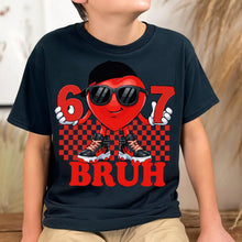 Load image into Gallery viewer, 67 bruh Red Youth Shirt
