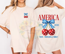 Load image into Gallery viewer, PATRIOTIC CHERRY FRONT/BACK Adult Shirt
