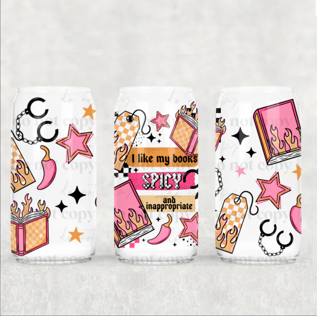 I like my books spicy Glass Cup