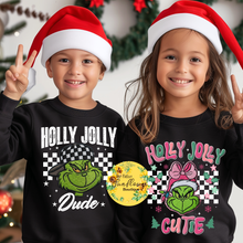 Load image into Gallery viewer, Holly Jolly Dude White Writing Youth Shirt
