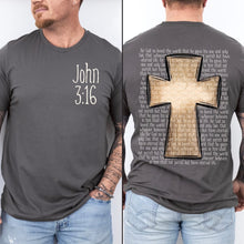Load image into Gallery viewer, John 3:16 Mens Pocket/Front Back Adult Shirt
