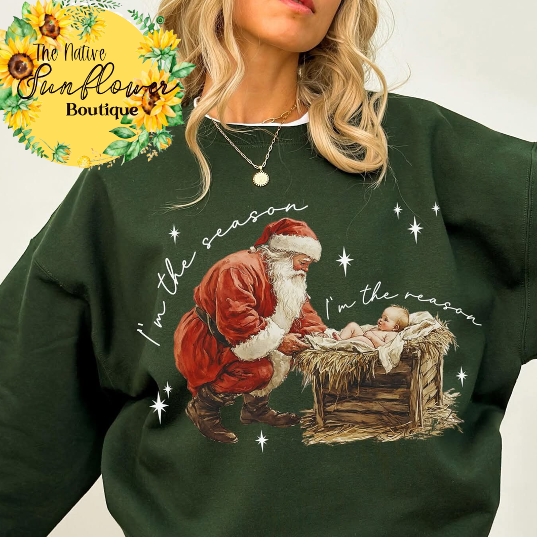 Reason For The Season White Writing  Shirt Adult