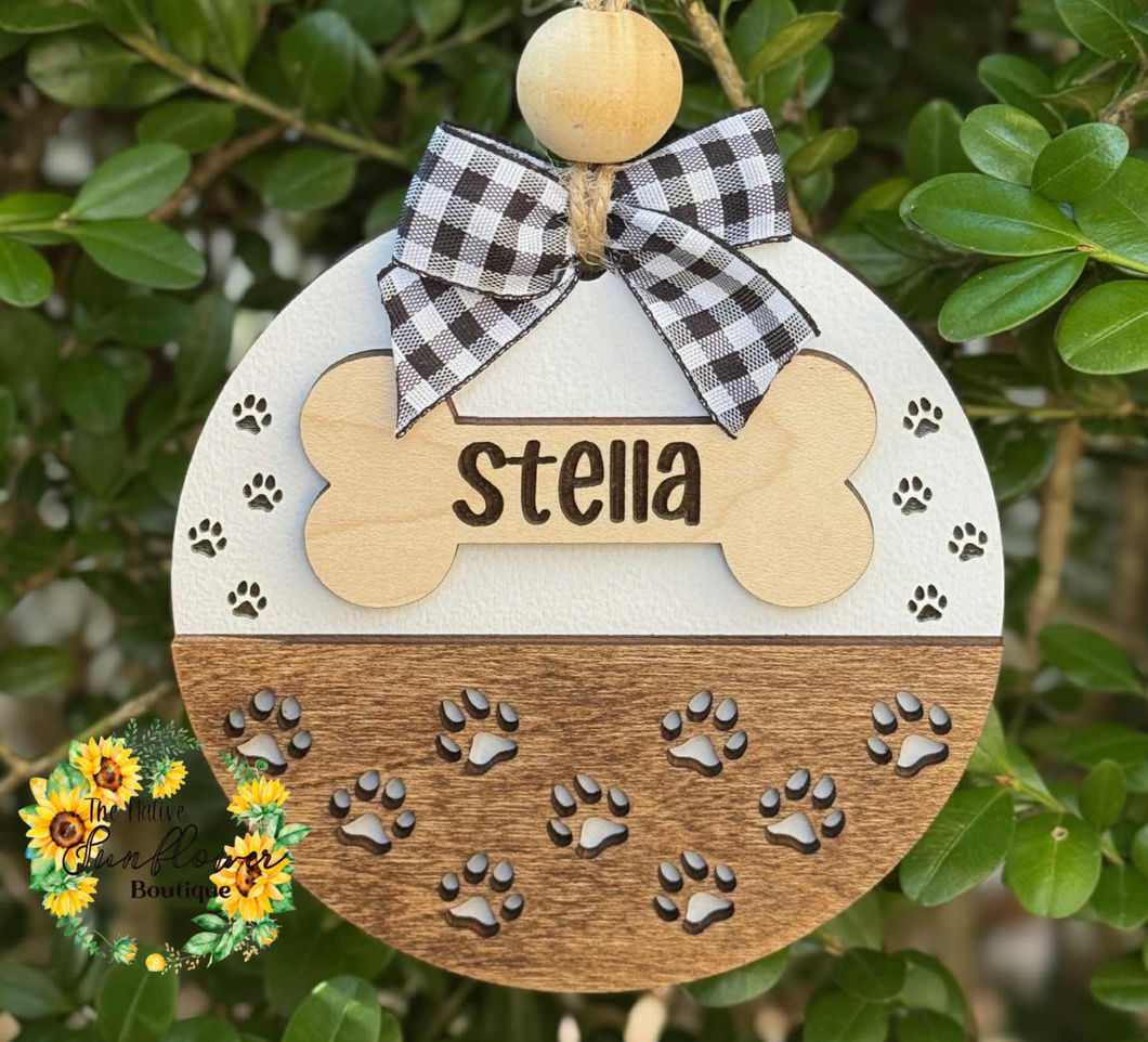 Modern Paw Print Ornament