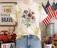 Load image into Gallery viewer, USA 250 CELEBRATION FLORAL STEMS  Adult Shirt
