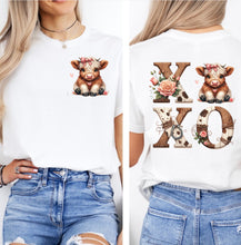 Load image into Gallery viewer, XOXO Cows Pocket/Back Adult Shirt

