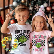 Load image into Gallery viewer, Holly Jolly Dude Black Writing  Shirt Toddler
