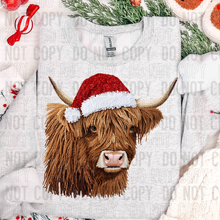 Load image into Gallery viewer, Christmas Cow  Faux Yarn/Faux Pearl Shirt Adult
