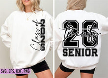 Load image into Gallery viewer, Class of 2026 Senior Black Text  Adult Shirt
