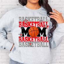 Load image into Gallery viewer, Grey and Red Basketball Mom Adult Shirt
