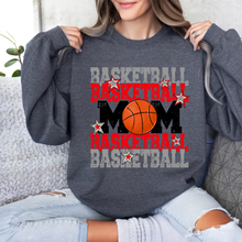 Load image into Gallery viewer, Grey and Red Basketball Mom Adult Shirt
