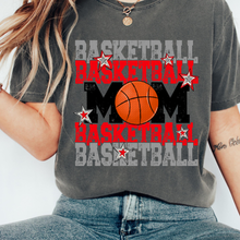 Load image into Gallery viewer, Grey and Red Basketball Mom Adult Shirt
