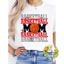 Load image into Gallery viewer, Grey and Red Basketball Mom Adult Shirt
