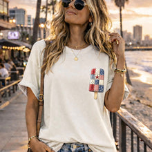 Load image into Gallery viewer, Faux Embroidery Patriotic Popsicle Adult Shirt
