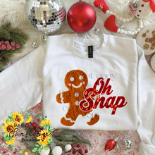 Load image into Gallery viewer, Oh Snap Gingerbread Faux Sequins Youth Shirt
