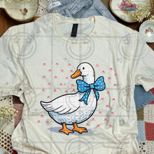 Load image into Gallery viewer, Goose With Blue Bow Adult Shirt
