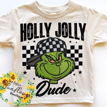 Load image into Gallery viewer, Holly Jolly Dude Black Writing  Shirt Toddler
