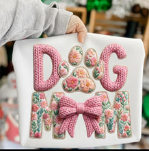 Load image into Gallery viewer, Dog Mom Floral w/ Bow  Adult Shirt
