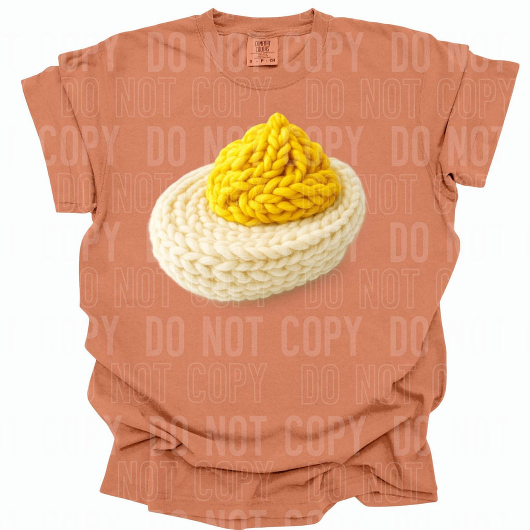 Deviled Egg Faux Yarn Shirt Adult