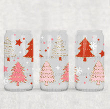 Load image into Gallery viewer, Red Gold Pink Trees Glass Cup
