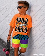 Load image into Gallery viewer, WILD CHILD W/ skateboard YOUTH TEE
