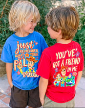 Load image into Gallery viewer, TOY S RED TEXT YOUTH TEE
