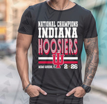 Load image into Gallery viewer, NATIONAL CHAMPIONS INDY HOO SIERS ADULT SHIRT
