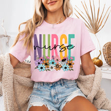 Load image into Gallery viewer, Floral Nurse Adult Shirt
