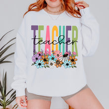 Load image into Gallery viewer, Floral Teacher Adult Shirt
