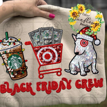 Load image into Gallery viewer, Black Friday Crew Targ Faux Sequins Shirt Adult
