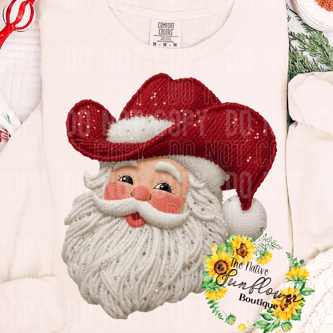 Cowboy Santa Faux Sequins Shirt Adult