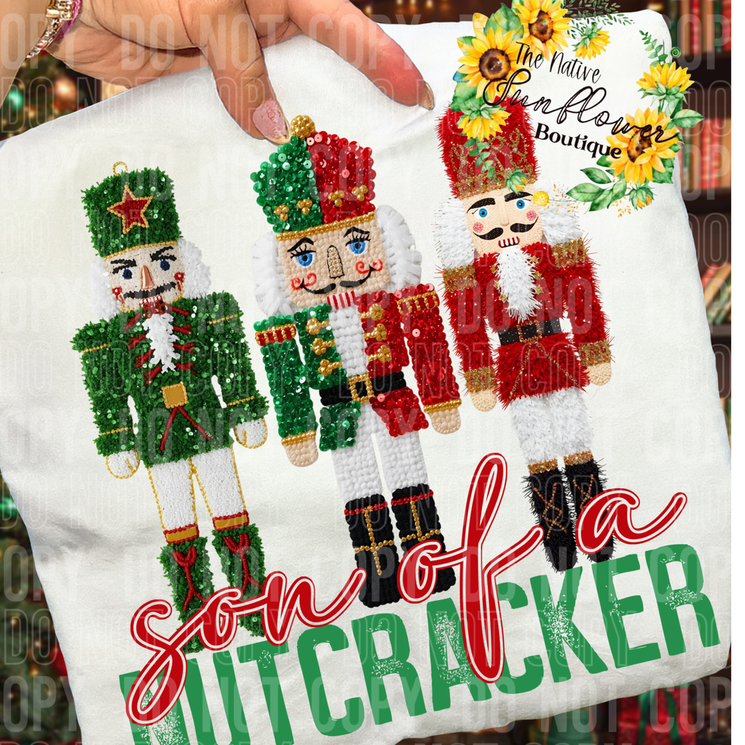 Son of a Nutcracker Faux Sequins Shirt Adult